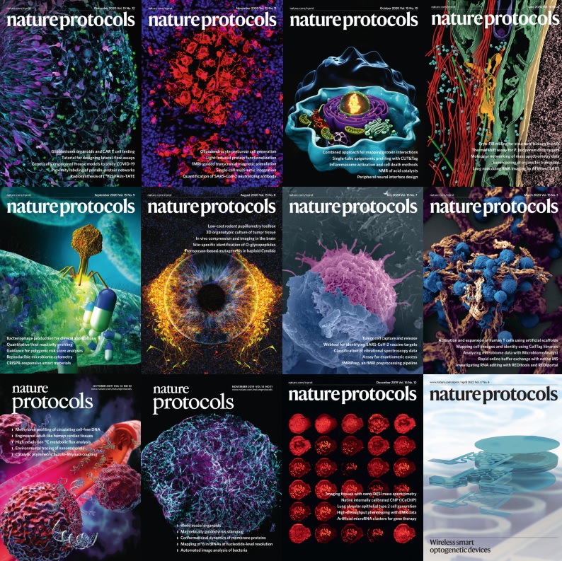 Portadas de la revista Nature Protocols